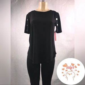 Black Love Scarlett Shirt with Button Size M